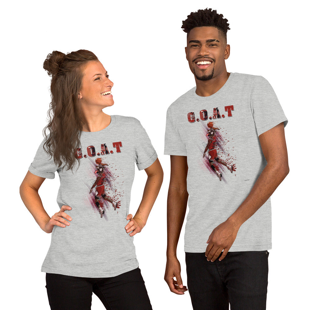 #23 G.O.A.T Chicago Basketball Dunk Short-Sleeve Unisex T-Shirt