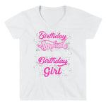 Birthday Squad - The Birthday Girl V-Neck T-Shirt with Tear Away Label