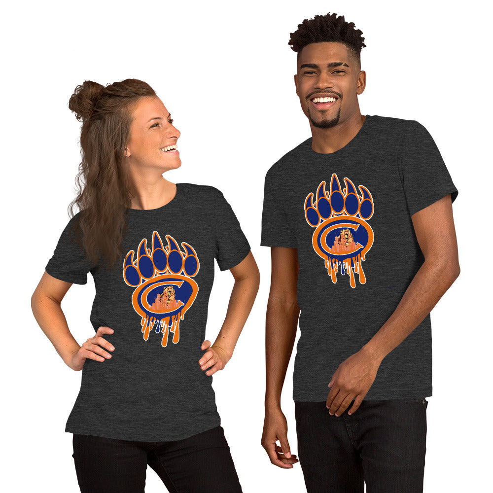 Chicago Sports Football Dripping Bear Claw Short-Sleeve Unisex T-Shirt