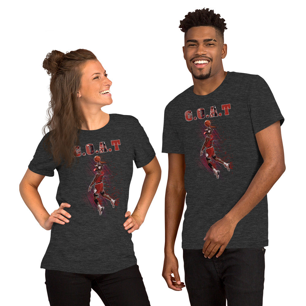 #23 G.O.A.T Chicago Basketball Dunk Short-Sleeve Unisex T-Shirt