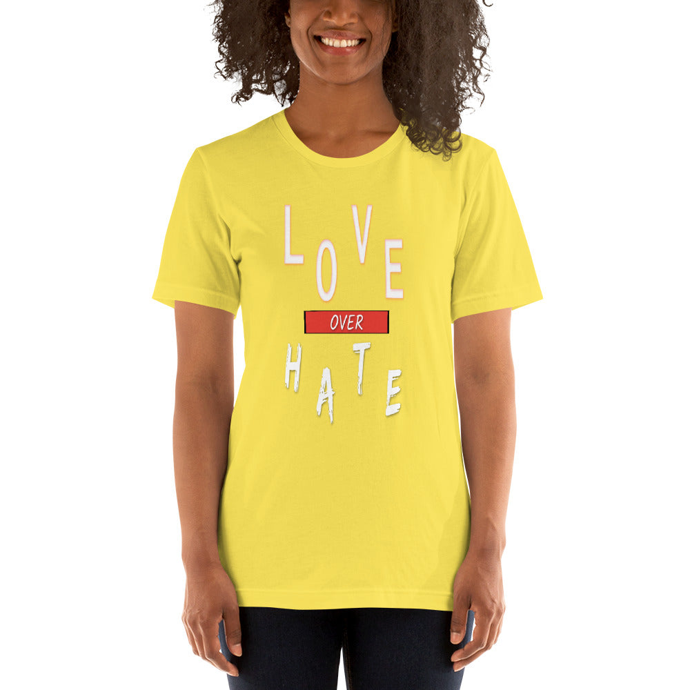 Inspirational Love over Hate Unisex T-Shirt