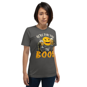 Here For The Boo's Halloween Drinking Short-Sleeve Unisex T-Shirt