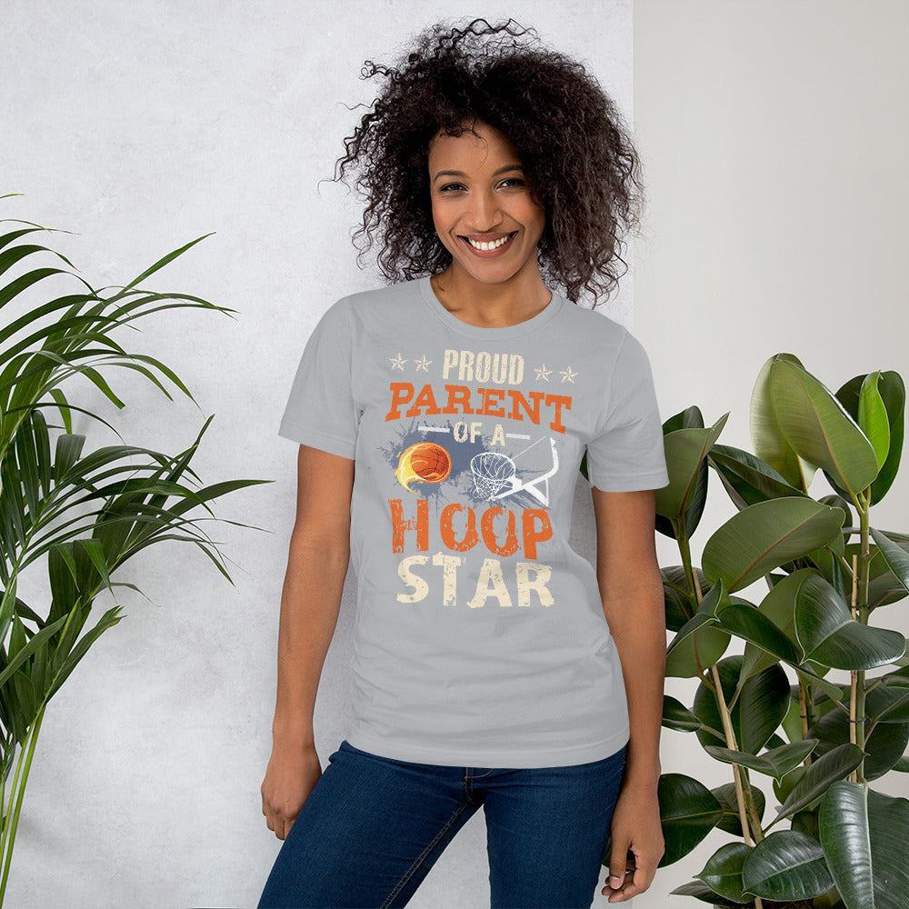 Proud Parent of a Hoop Star School Sports Basketball Short-Sleeve Premium T-Shirt