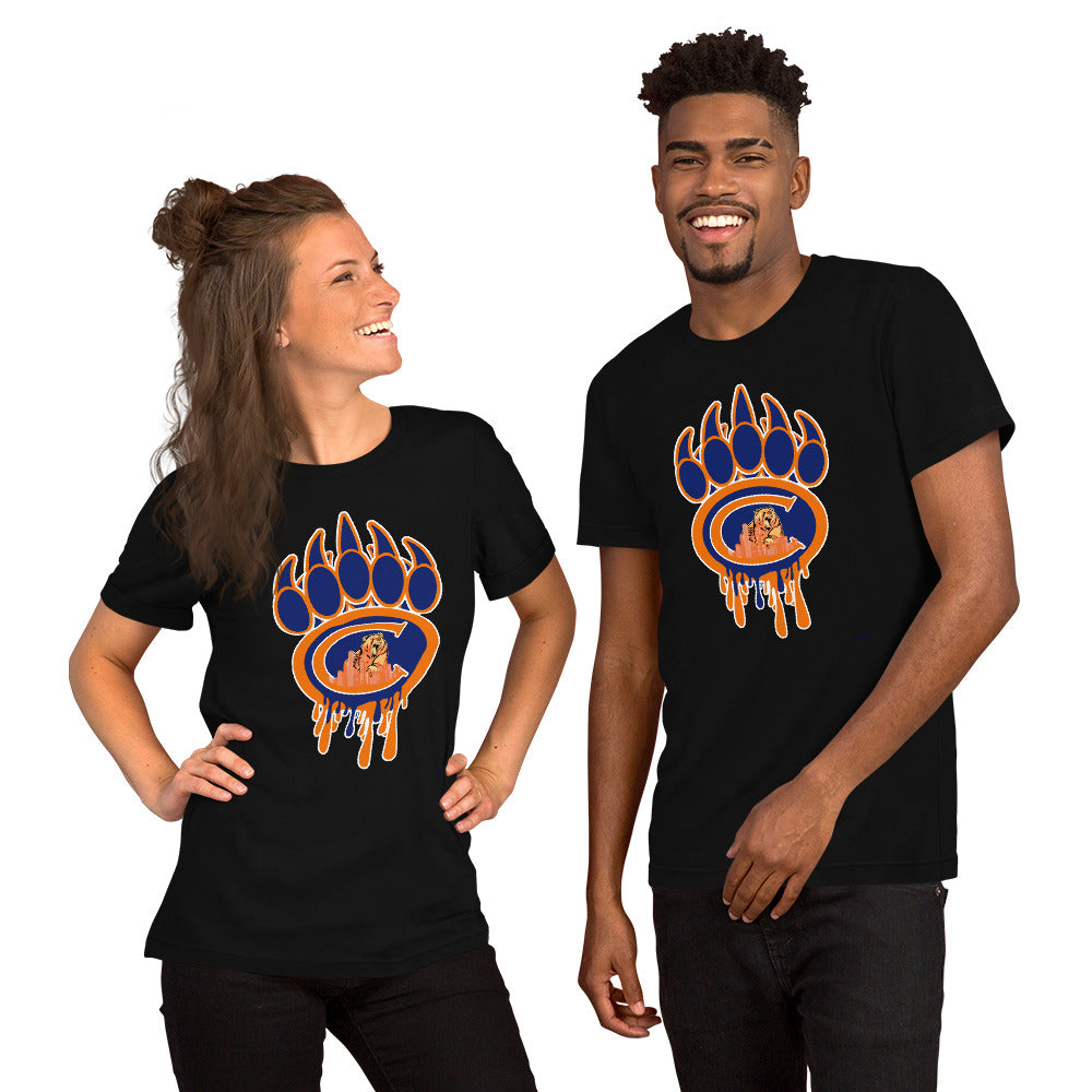 Chicago Sports Football Dripping Bear Claw Short-Sleeve Unisex T-Shirt