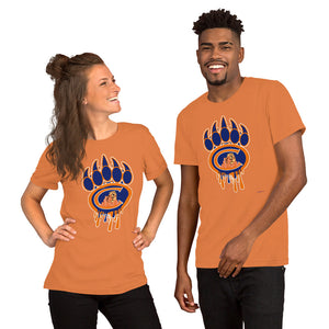 Chicago Sports Football Dripping Bear Claw Short-Sleeve Unisex T-Shirt