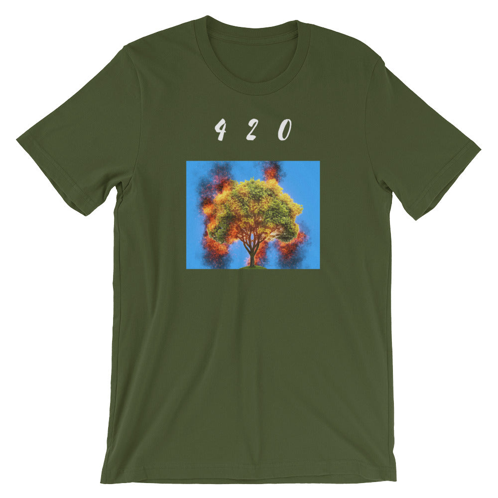 420 Burning Trees Canibus Weed Marijuana Premium T-Shirt
