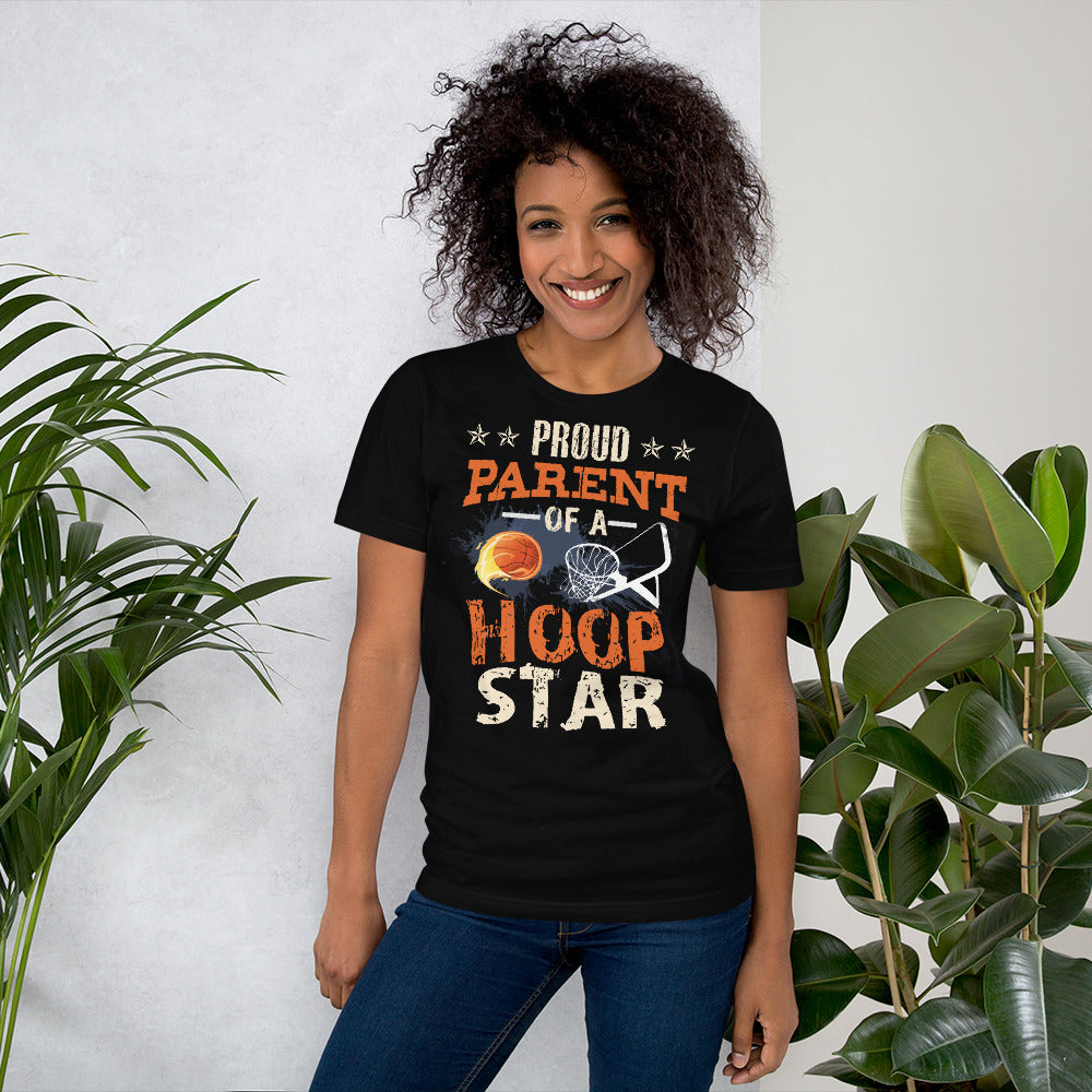 Proud Parent of a Hoop Star School Sports Basketball Short-Sleeve Premium T-Shirt